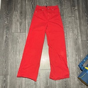 Red Jeans Wide Leg